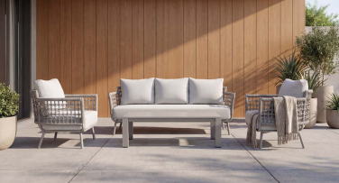 Luxusní venkoví sedací souprava Breeze5 Rope šedá taupe