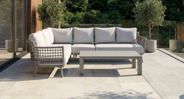 Luxusní venkoví sedací souprava Breeze6 Rope šedá taupe