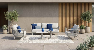 Luxusní venkoví sedací souprava Liana5 Rope šedá taupe