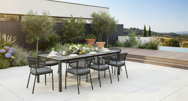 Luxusní venkovní jídelní souprava s výsuvným stolem Scalea8