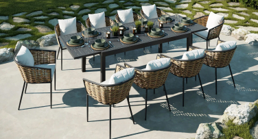 Venkovní jídelní souprava s rozkládacím stolem Dahlia10