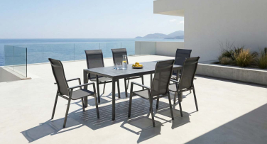 Zahradní jídelní souprava Linea6 hliník stohovatelná křesla