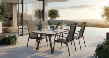 Zahradní jídelní souprava Guardia4 stůl 205cm s kvalitní deskou z umělého dřeva