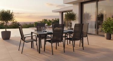 Zahradní jídelní souprava Linea6 hliník stohovatelná křesla