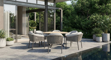 Zahradní jídelní souprava s kulatým stolem Magna6 Circle Polywood