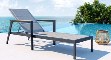 Hliníkové lehátko Modern Teak Lounger