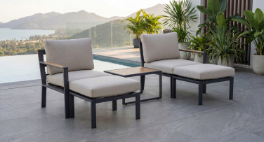 5dílná sedací souprava Kora je chytře řešený a pohodlný lounge set, ideální na balkon nebo menší terasu