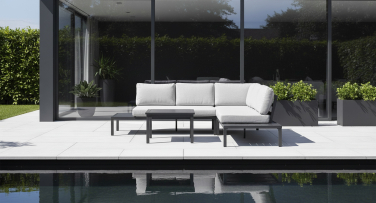 Rohový hliníkový venkovní sedací set Port 240 cm