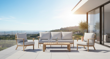 Zahradní sedací souprava Lignum5 Woodlook hliník v dokonalém designu dřeva