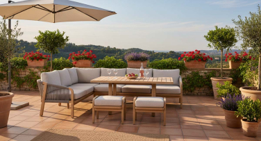 Zahradní sedací souprava s vysokým stolem Ladera8