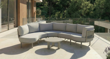 Designový zahradní sedací set Sereme Rope L pohodlná zahradní pohovka z hliníku