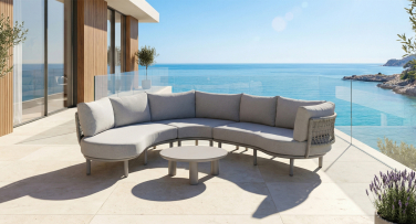 Designový zahradní sedací set Sereme Rope L pohodlná zahradní pohovka z hliníku