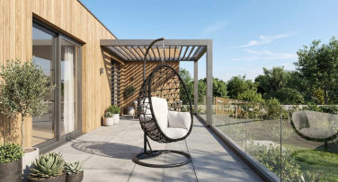 Zahradní závěsné křeslo Panthea černé polstrovani