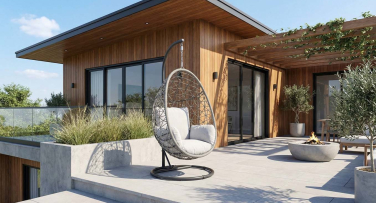 Zahradní závěsné křeslo Sirrea béžové pohodlné